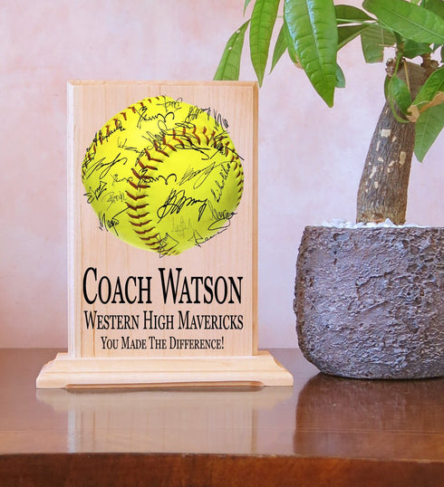 Custom Coach Gift Plaque Signable Basketball Football Soccer Softball Volleyball And More