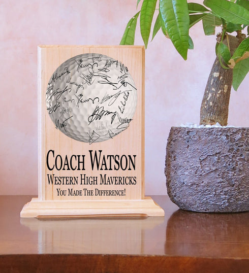 Custom Coach Gift Plaque Signable Basketball Football Soccer Softball Volleyball And More