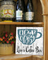 Custom Coffee Bar Sign - Personalized Name Kitchen Decor Solid Wood