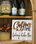 Coffee Time Sign - Personalized Custom Name for Coffee Bar or Kitchen
