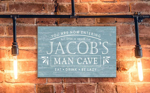 Custom Man Cave Sign Solid Wood 16.5 x 10.5