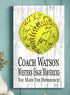 Softball Coach Gift Plaque - Personalized Signable Custom Wood Award