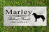 Dog Memorial Stone by Breed - Personalized Marble Grave Marker