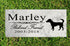 Dog Memorial Stone by Breed - Personalized Marble Grave Marker