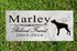 Dog Memorial Stone by Breed - Personalized Marble Grave Marker