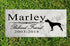 Dog Memorial Stone by Breed - Personalized Marble Grave Marker