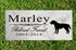 Dog Memorial Stone by Breed - Personalized Marble Grave Marker