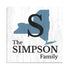 Home State Family Name Sign - Personalized Custom State Design