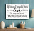 Love Brings Us Home Family Name Sign - Personalized Farmhouse Decor