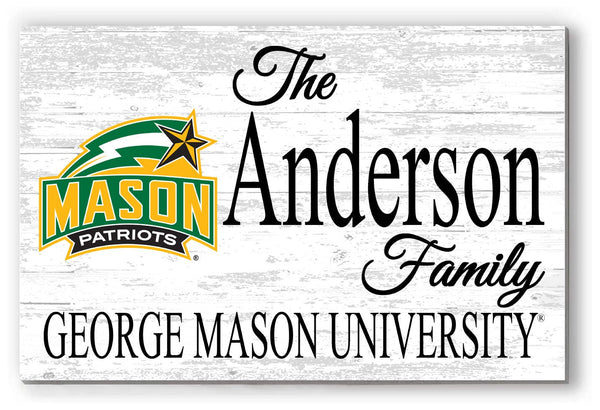 George Mason Family Name Sign for Alumni, Fans or Graduation