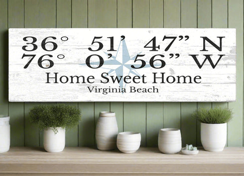 GPS Sign For Home Or Special Place Location - 16.5in x 5.5in x .75in