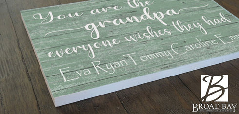 Grandfather Gift Grandpa Sign With Names Personalized You Are The Grandpa Everyone Wishes They Had