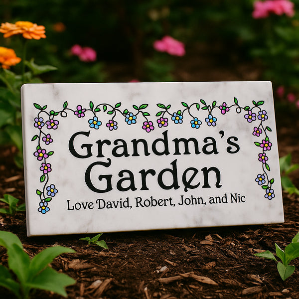 Personalized Garden Stone Gift For Grandma, Mom, Dad, or Any Gardener