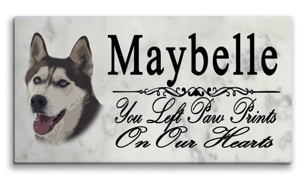 Husky Memorial Stone Personalized Garden Plaque Grave Marker Outdoor or Indoor