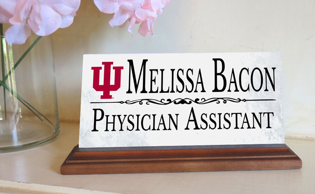 Indiana University Desk Nameplate – Custom Marble Name Sign – Broad Bay ...