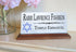 Jewish Desk Nameplate - Personalized Marble Name Sign with Blue Star of David