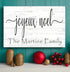 Personalized Joyeux Noel Christmas Sign - Custom Family Name French Holiday Decoration