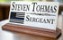 Police Desk Nameplate - Thin Blue Line Flag Custom Marble Name Plate for Law Enforcement
