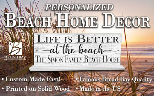 Life Is Better At The Beach Sign Custom Beach House Decoration With Name