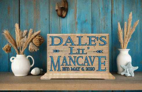 Little Man Cave Sign Personalized Gift For Boys - Nursery Decor or Boy's Room Decoration