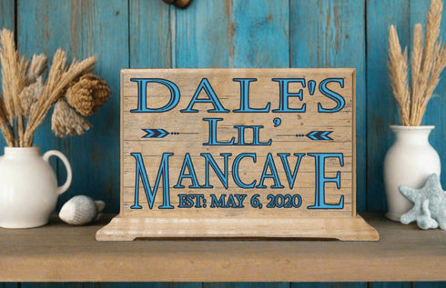 Little Man Cave Sign Personalized Gift For Boys - Nursery Decor or Boy's Room Decoration