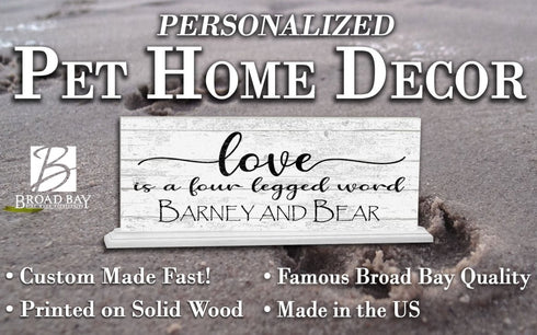 Love Is A Four Legged Word Sign Custom With Names