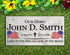 Military Memorial Stone - Personalized Marble Plaque with Flag & Dates