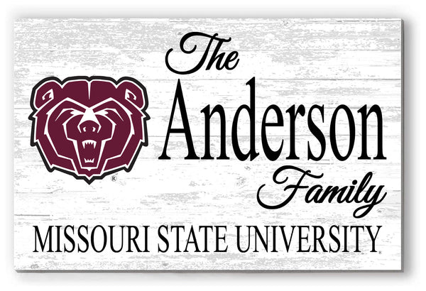 Missouri State Family Name Sign – Personalized Bears Wall Art | Official Custom Gift for Alumni or Graduation