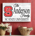 NC State Family Name Sign – Personalized NC State University Wall Art