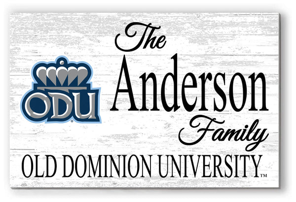 ODU Family Name Sign for Old Dominion University Home, Alumni, Fans or Graduation