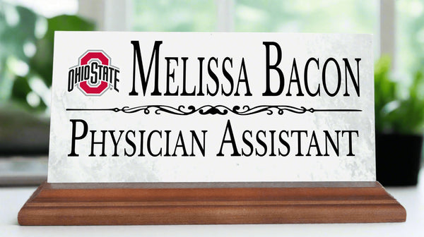 Ohio State Nameplate for Office Desk or Shelf for OSU Alumni, or Graduation Gift