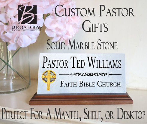 Pastor Name Plate or Christian Church Clergy Desk Nameplate