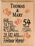 Personalized Anniversary Plaque - Custom Wood Sign with Names & Year