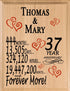 Personalized Anniversary Plaque - Custom Wood Sign with Names & Year