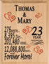 Personalized Anniversary Plaque - Custom Wood Sign with Names & Year