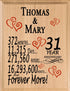 Personalized Anniversary Plaque - Custom Wood Sign with Names & Year