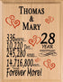 Personalized Anniversary Plaque - Custom Wood Sign with Names & Year