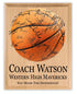 Signable Basketball Coach Gift Plaque - Team Signed Custom Wood Award