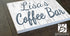 Personalized Coffee Bar Sign - Custom Name Kitchen Decor Solid Wood