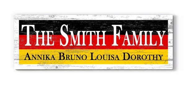 Personalized German Flag Family Name Sign – Custom Heritage Plaque