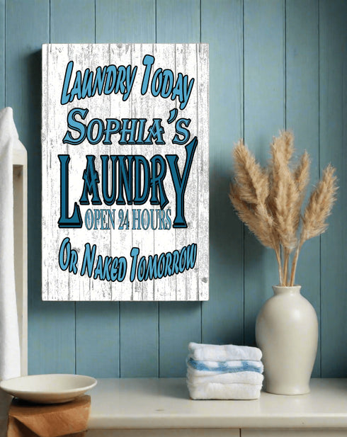 Personalized Laundry Room Signs Wash Dry Fold