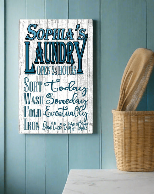 Personalized Laundry Room Signs Wash Dry Fold