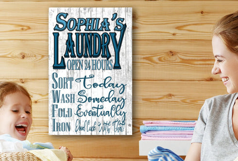 Personalized Laundry Room Signs Wash Dry Fold