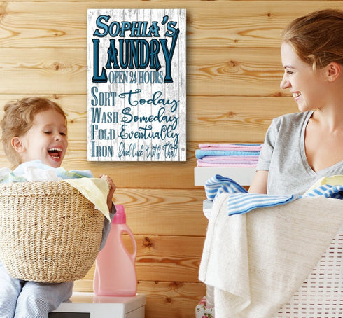 Personalized Laundry Room Signs Wash Dry Fold