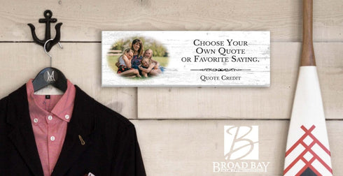 Personalized Quote and Oval Photo Plaque – Custom Wood Sign with Favorite Saying