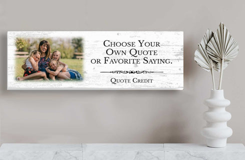 Personalized Quote and Rectangle Photo Plaque – Custom Wood Sign with Favorite Saying