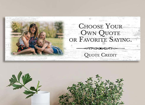 Personalized Quote and Rectangle Photo Plaque – Custom Wood Sign with Favorite Saying