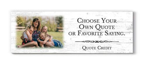 Personalized Quote and Rectangle Photo Plaque – Custom Wood Sign with Favorite Saying