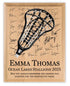 Womens Lacrosse Award Plaque - Custom Signable Team Gift - Solid Wood