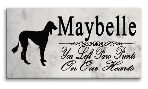 Saluki Memorial Stone Personalized Dog Garden Plaque Grave Marker